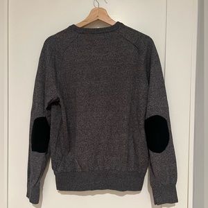 Banana Republic Gray 100% Cotton Sweater with Elbow Patches in Medium